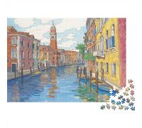 Venice Water City Puzzle 1000 Pezzi Premium, Esercizio Neurale, Progetto Collettivo, Elemento Focalizzante 1000pcs (75x50cm)