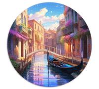 Venice Water CityJigsaw Puzzle 1000 Pieces for Adults Kids Round SceneryCreative Challenging Family Decorations1000pcs (67.5x67.5cm)