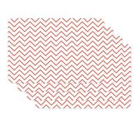 Venilia Americana Stampate Zigzag fine Corail, Tavola, Tovaglietta per Sala da Pranzo, a Prova di Cibo, 4 Pezzi, 30 x 450 cm, 59080, 30 x 45 cm, 4 unità