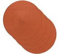 Venilia Tovaglietta rotonda Brick Set di tovagliette per sala da pranzo, tovagliette da pranzo, sottobicchieri, tovagliette, tessuto di qualità alimentare, arancione, 38 cm, 4 pezzi, 59119