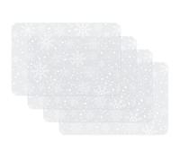 Venilia tovagliette Fiocchi di neve trasparente, per sala da pranzo, sottobicchieri, Natale, decorazione da tavolo, lavabile, per alimenti, 45 x 30 cm, 4 pezzi