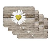 Vénilia Tovagliette stampate Marguerite, Tovagliette da Tavola, Tovagliette per sala da pranzo, a prova di cibo, 4 pezzi, 30 x 45 cm