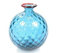 Venini Monofiori Balloton Vaso medio acquamare filo rosso 10016AQRV