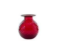 VENINI VASO BALLOTON FIORI D.14 CM ROSSO-VERDE MELA H.16,5 CM