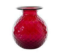 VENINI VASO BALLOTON FIORI D.21 CM ROSSO-VERDE MELA H.24 CM