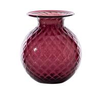 VENINI VASO BALLOTON FIORI D.21 CM VIOLA-ROSSO H.24 CM