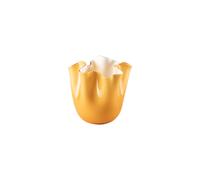 VENINI VASO FAZZOLETTO D.13,5 CM AMBRA INTERNO LATTIMO H.13,5 CM