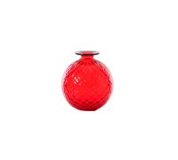 VENINI VASO MONOFIORE BALLOTON D.11 CM ROSSO VIVO FILO VERDE MELA H.12,5 CM
