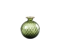 VENINI VASO MONOFIORE BALLOTON D.11 CM VERDE MELA FILO ROSSO H.12,5 CM