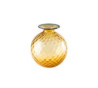 VENINI VASO MONOFIORE BALLOTON D.14 CM AMBRA FILO ORIZZONTE H.16,5 CM