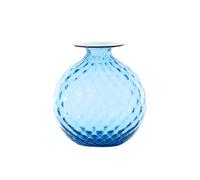VENINI VASO MONOFIORE BALLOTON D.18 CM ACQUAMARE FILO ROSSO H.20,5 CM
