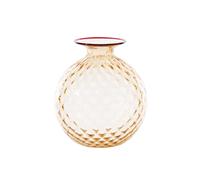 VENINI VASO MONOFIORE BALLOTON D.18 CM PESCA FILO ROSSO H.20,5 CM