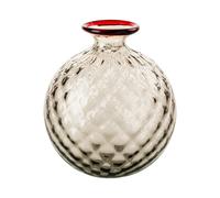 VENINI Vaso Monofiori Marrone con Filo Rosso H24.5 Marrone