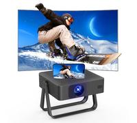 VenirCool Mini proiettore N5 Essential con WiFi e Bluetooth, 720p nativo, rotazione a 360°, ultra sottile, portatile, supporto 1080p e 4K, 5000 ISO Lumen, 330 ANSI, mini proiettore con supporto