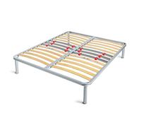 venixsoft Rete Letto doghe in faggio e Telaio in Ferro ROBUSTA - regolatori di rigidità con Doppie doghe centrali 160x195 - MADE IN ITALY
