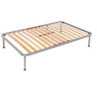 venixsoft Rete Letto doghe in faggio e Telaio in Ferro ROBUSTA - regolatori di rigidità con Doppie doghe centrali 120x200 - MADE IN ITALY