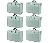VENO 105L Borse per trasloco grande, Scatole trasloco con Cerniera, Borsone da viaggio, borsa di stoccaggio durevole, resistente all’acqua, buste per indumenti (L Verde Chiaro, Set da 6)