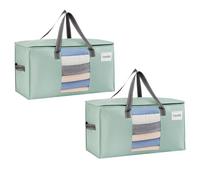 VENO 2 pezzi 76L Borse per trasloco grandi, scatole trasloco con coperchie e manici rinforzati, sacchetti di stoccaggio pieghevole per traslochi, deposito vestiti, viaggi (Verde Chiaro, Set da 2)