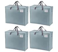 VENO 84L Borse per trasloco grande, Scatole trasloco con Cerniera, Borsone da viaggio, borsa di stoccaggio durevole, resistente all’acqua, buste per indumenti (M Azzurro, Set da 4)