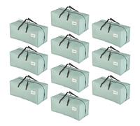 VENO Set da 10 Borse da trasloco extra large, Scatoloni per trasloco con cinghie per zaino, zip e manici resistenti, Scatole per armadio, piumoni, vestiti (Verde Chiaro Opaco, Set da 10)