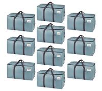 VENO Set da 10 Borse per traslochi extra grandi con cerniere e maniglie per il trasporto, scatole trasloco resistenti per risparmiare spazio (Azzurro, Set da 10)