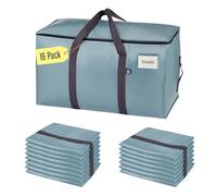 VENO Set da 16 Borse per traslochi extra grandi con cerniere e maniglie per il trasporto, scatole trasloco resistenti per risparmiare spazio (Azzurro, Set da 16)