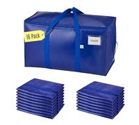 VENO Set da 16 Borse per traslochi extra grandi con cerniere e maniglie per il trasporto, scatole trasloco resistenti per risparmiare spazio (Blu, Set da 16)