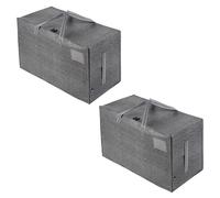 VENO Set da 2 Borsa da 100 l trasloco grandi con cerniere e manici rinforzati, resistenti scatole per trasloco, sacchi vestit per traslochi, stoccaggio, viaggi, campeggio (Grigio, Set da 2)