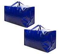 VENO Set da 2 Borsa da 100 l trasloco grandi con cerniere e manici rinforzati, resistenti scatole per trasloco, sacchi vestit per traslochi, stoccaggio, viaggi, campeggio (Blu, Set da 2)