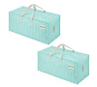 VENO Set da 2 Borse da trasloco extra large resistenti con cinghie da zaino, spostare oggetti, zip e manici resistenti, porta abiti, riutilizzabile e sostenibile (Sempreverde, Set da 2)