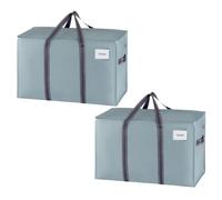 VENO Set da 2 Borse da trasloco grandi, Scatole trasloco con coperchio, cerniere e manici rinforzati, Borsone da viaggio, impermeabili Borsa di stoccaggi per piumoni, vestiti (Azzurro, 2 Pz.)