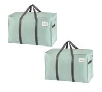 VENO Set da 2 Borse da trasloco grandi, Scatole trasloco con coperchio, cerniere e manici rinforzati, Borsone da viaggio, impermeabili Borsa di stoccaggi per piumoni, vestiti (Verde Chiaro, 2 Pz.)
