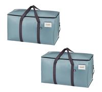 VENO Set da 2 Borse per traslochi extra grandi con cerniere e maniglie per il trasporto, scatole trasloco resistenti per risparmiare spazio (Azzurro, Set da 2)