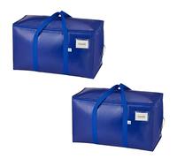 VENO Set da 2 Borse per traslochi extra grandi con cerniere e maniglie per il trasporto, scatole trasloco resistenti per risparmiare spazio (Blu, Set da 2)