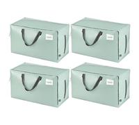 VENO Set da 4 Borsa da 100 l trasloco grandi con cerniere e manici rinforzati, resistenti scatole per trasloco, sacchi vestit per traslochi, stoccaggio, viaggi, campeggio (Verde chiaro, Set da 4)