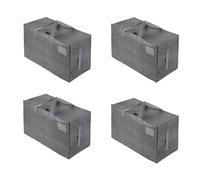 VENO Set da 4 Borsa da 100 l trasloco grandi con cerniere e manici rinforzati, resistenti scatole per trasloco, sacchi vestit per traslochi, stoccaggio, viaggi, campeggio (Grigio, Set da 4)