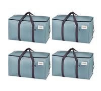 VENO Set da 4 Borse per traslochi extra grandi con cerniere e maniglie per il trasporto, scatole trasloco resistenti per risparmiare spazio (Azzurro, Set da 4)