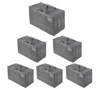 VENO Set da 6 Borsa da 100 l trasloco grandi con cerniere e manici rinforzati, resistenti scatole per trasloco, sacchi vestit per traslochi, stoccaggio, viaggi, campeggio (Grigio, Set da 6)
