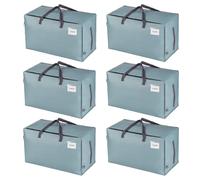 VENO Set da 6 Borsa da 100 l trasloco grandi con cerniere e manici rinforzati, resistenti scatole per trasloco, sacchi vestit per traslochi, stoccaggio, viaggi, campeggio (Azzurro, Set da 6)