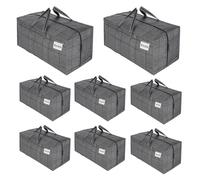 VENO Set da 6 Borse da trasloco extra-large resistenti con cinghie da zaino, spostare oggetti, zip e manici resistenti, porta abiti, cesta dei panni, riutilizzabile (Nero Finestra, Set da 8)