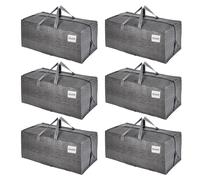VENO Set da 6 Borse da trasloco extra large, Scatoloni per trasloco con cinghie per zaino, zip e manici resistenti, Scatole per armadio per riporre oggetti, piumoni, vestiti (Grigio, Set da 6)