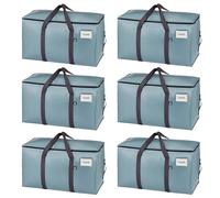 VENO Set da 6 Borse per traslochi extra grandi con cerniere e maniglie per il trasporto, scatole trasloco resistenti per risparmiare spazio (Azzurro, Set da 6)