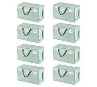 VENO Set da 8 Borsa da 100 l trasloco grandi con cerniere e manici rinforzati, resistenti scatole per trasloco, sacchi vestit per traslochi, stoccaggio, viaggi, campeggio (Verde chiaro, Set da 8)