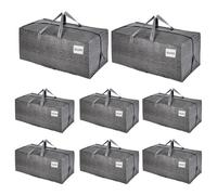 VENO Set da 8 Borse da trasloco extra large resistenti con cinghie da zaino, spostare oggetti, zip e manici resistenti, porta abiti, cesta dei panni, riutilizzabile e sostenibile (Grigio, Set da 8)