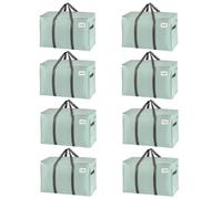 VENO Set da 8 Borse da trasloco grandi, Scatole trasloco con coperchio, cerniere e manici rinforzati, Borsone da viaggio, impermeabili Borsa di stoccaggi per piumoni, vestiti (Verde Chiaro, 8 Pz.)