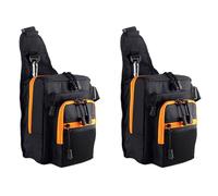 VENOAL 2X Borsa da Pesca Impermeabile Da Pesca Copertura Borsa Grande Capacità Mulinello Da Pesca Lure Tackle Bag Outdoor A Tracolla Nero, Nero