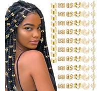 VENOFEN 60 gioielli per capelli dorati per trecce multi stile polsini per capelli regolabili gioielli non piercing clip per orecchie Loc dreadlock accessori per donne e ragazze
