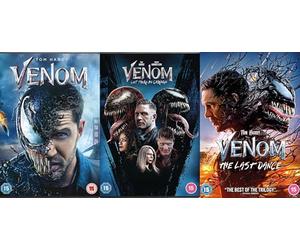 Venom 1-3 Complete Collection DVD - Venom, Venom: Let There Be Carnage / Venom: The Last Dance DVD - Venom 3 Film Complete Collection DVD Tom Hardy