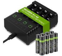 Venom Batterie AA ricaricabili + dock di ricarica - Include 8 batterie AA da 210