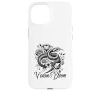 Venom & Bloom - Snake con fiori di tatuaggio Custodia per iPhone 15